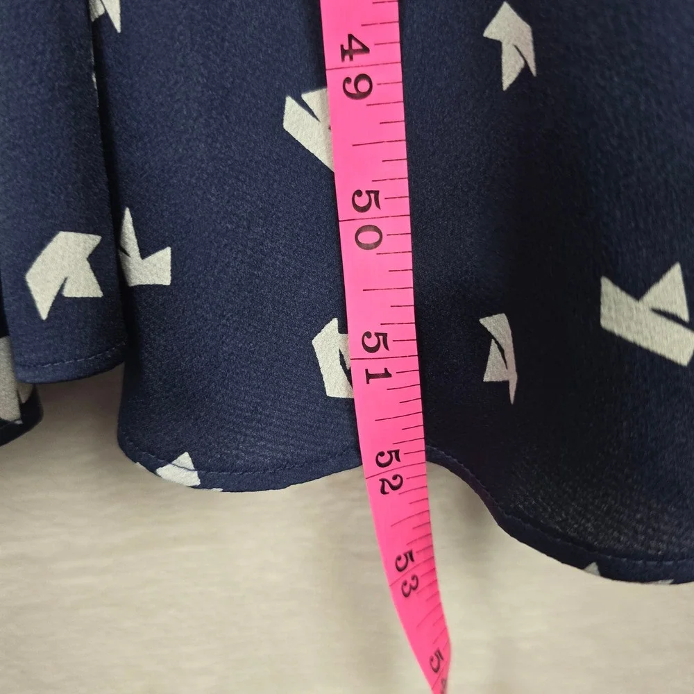 Kate Spade Paper Boats Midi Dress Navy Blue Pebbled Satin Sleeveless Size 14